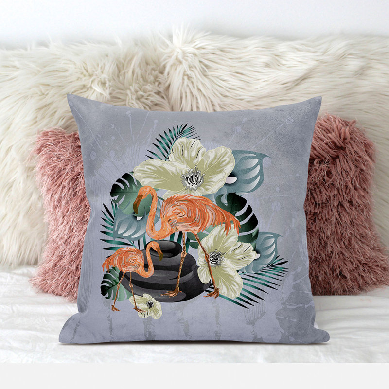 Coussin 20 x 20, Imprimé animal vert / orange / gris