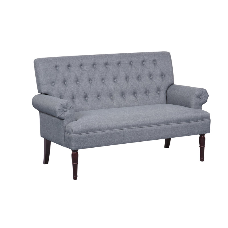 Claydon Upholstered 59'' Loveseat, Light Grey Linen