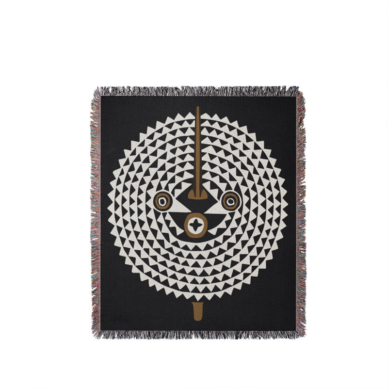 Couverture 100% coton Mossi, Noir, L 70 po x l 50 po