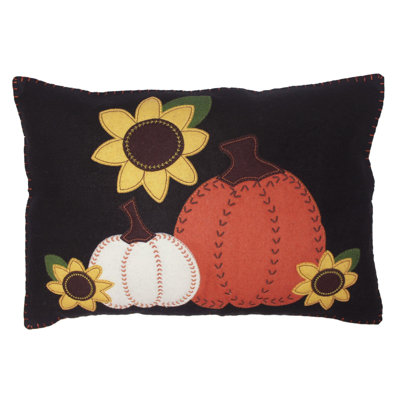  Black Wool Felt Reversible Throw Pillow