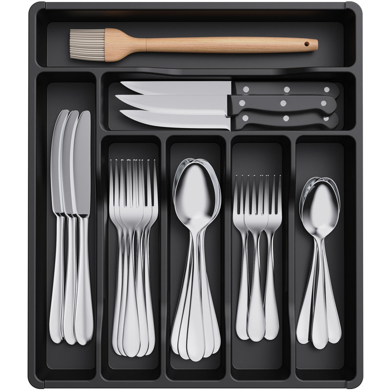 Tiroir de rangement Silverware, Noir