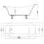 69" x 28" Clawfoot Soaking Fibreglass Bathtub-88987148-88987149