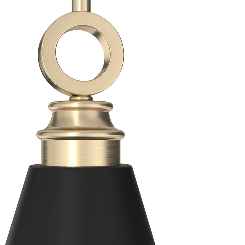 Alturas Gold 6" Matte Black Mini Pendant with LED Option