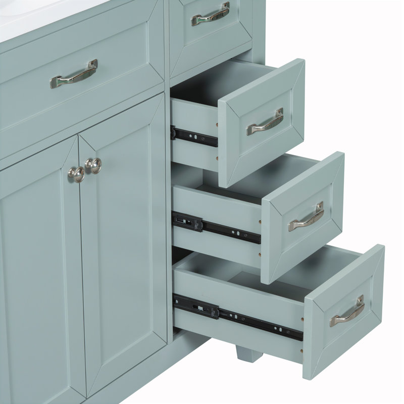 Ensemble de meuble-lavabo simple 36 po avec plateau en céramique Shavette, Vert