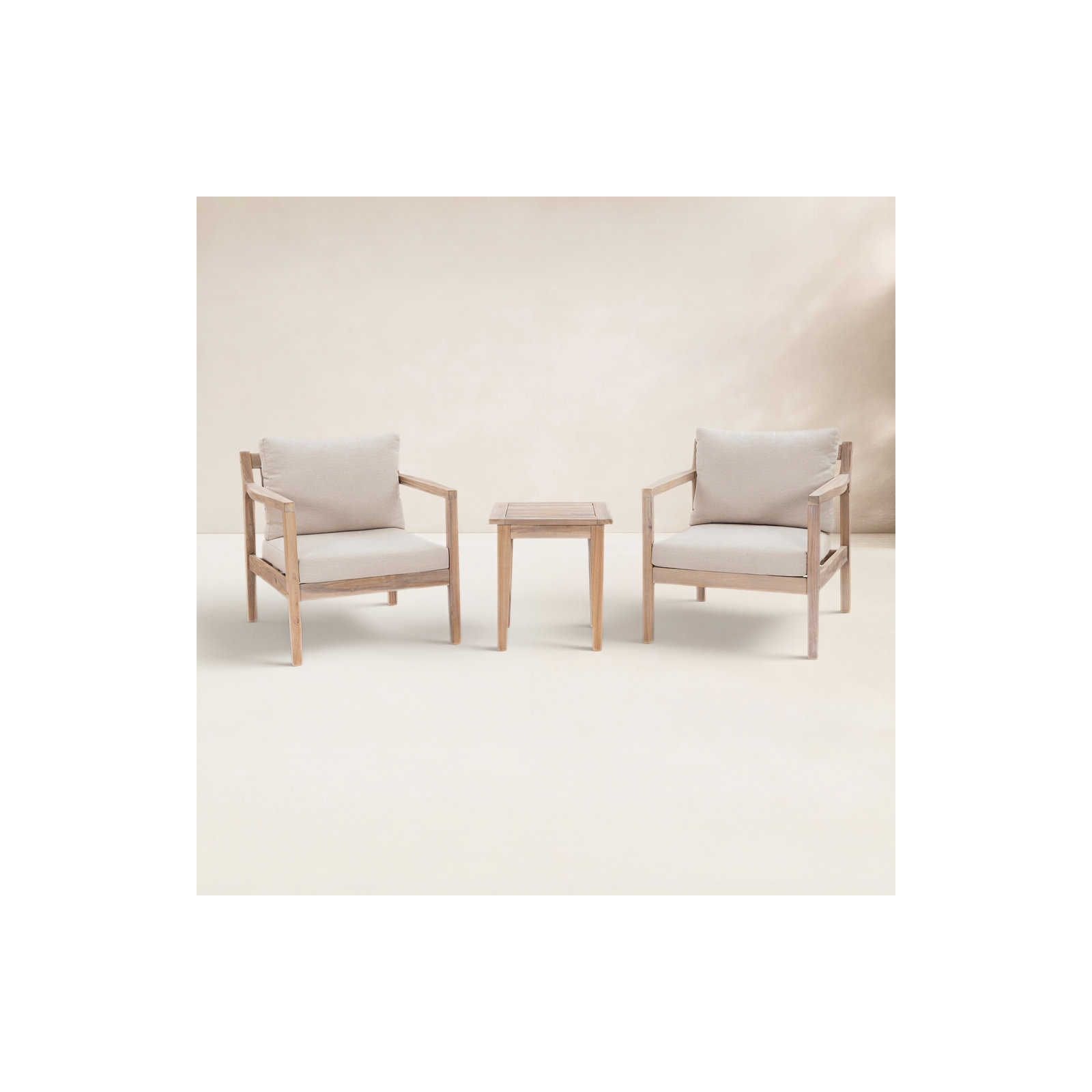 Amina 3-Piece Cushioned Outdoor Seating Group with End Table