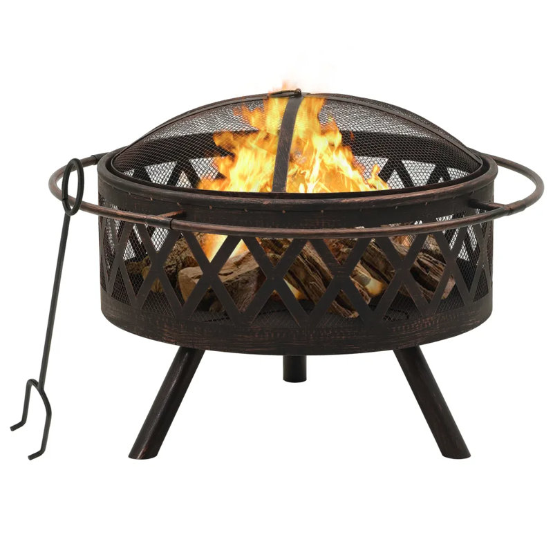 Friese Rustic Fire Pit with Poker 76 cm XXL Steel