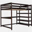 Lit mezzanine double avec tablettes de rangement et bureau sous le lit, espresso (VIEUX SKU: SM000246AAP-1)-1210981814