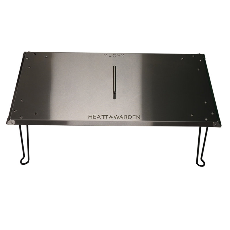 Stainless Steel Rectangle Fire Pit Heat Deflector with Foldable Legs