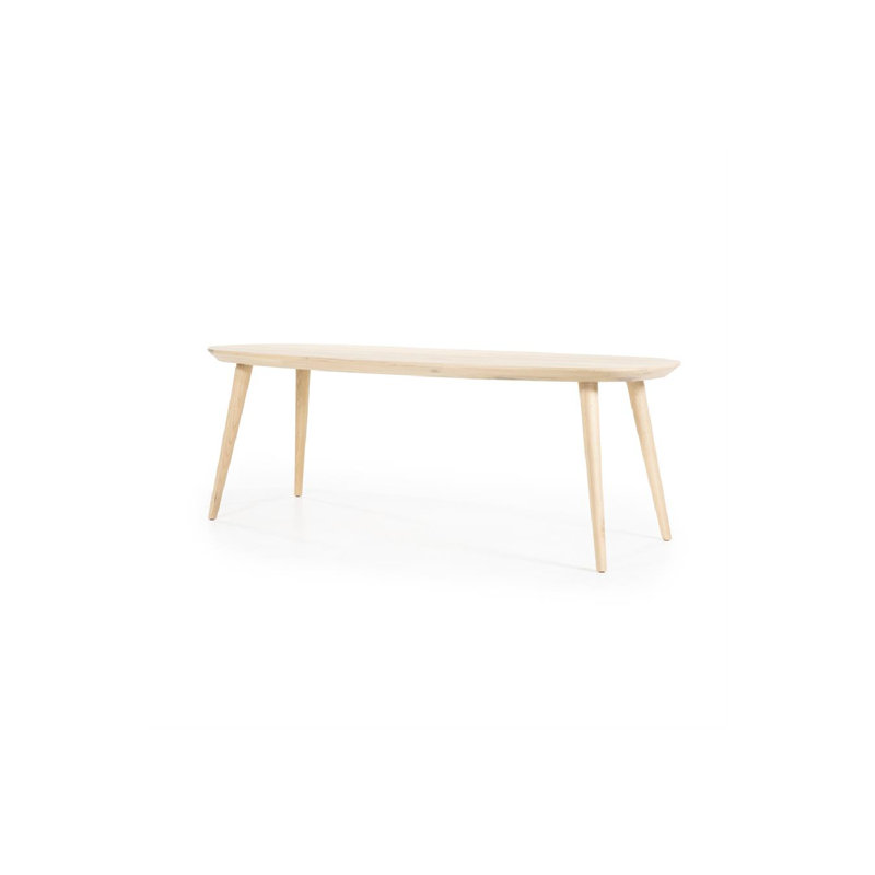 Dining Table Oak Oval Dining Table, 31"H x 87"L x 39"W, Natural