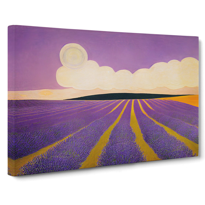 Handsome Lavender Flower Field - Wrapped Canvas, 40cm H x 60cm W x 3cm D