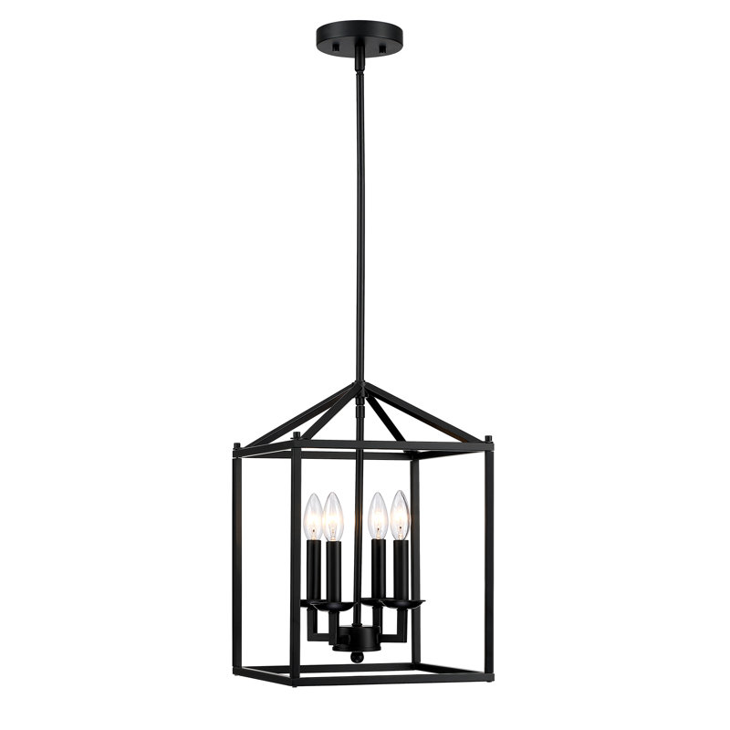 Duygu Dimmable Lantern Geometric Chandelier, 17.5" H x 12" W x 12" D