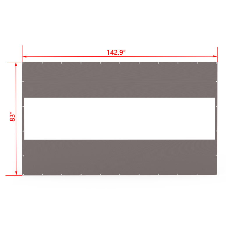 Domi Louvered Polyethylene Plastic Side Wall, Gray, 83" H x 118.9" W x 1" D