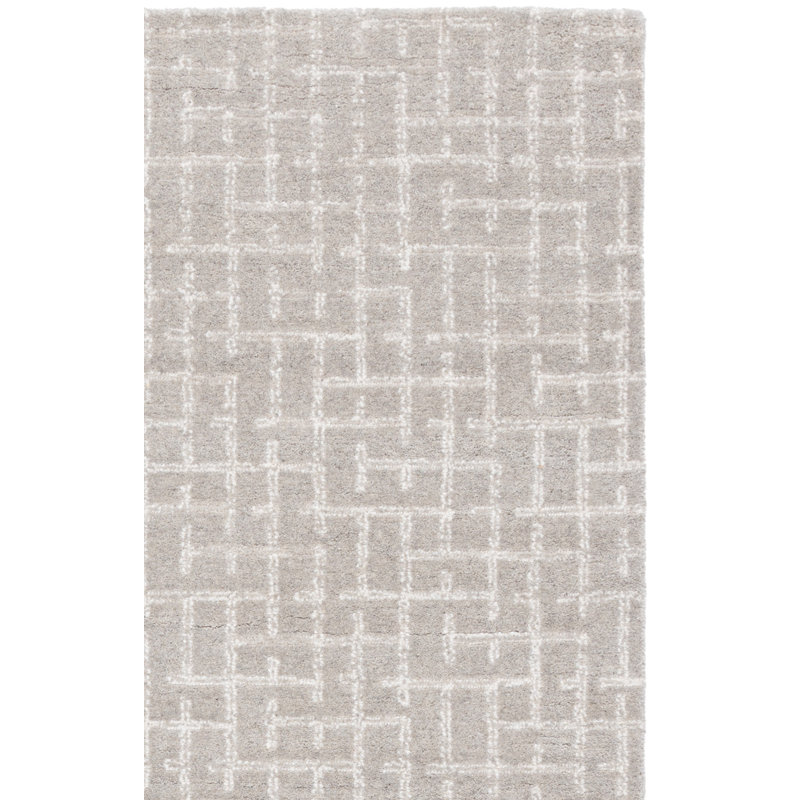 Ebony Hand Tufted Wool, Cotton Geometric Indoor Rug, Runner 2'3" x 8'