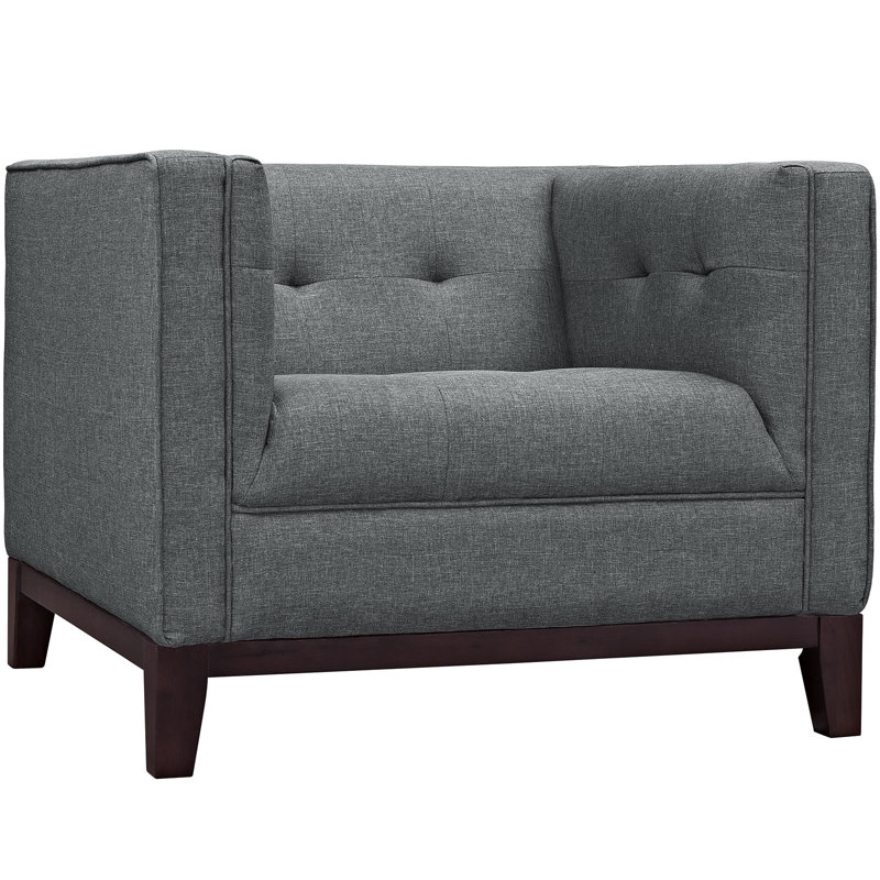 Modway Serve Tufted Armchairs, Gray Performance Velvet
