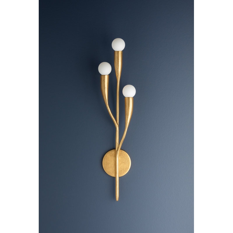 Labra 3 Light Wall Sconce, Vintage Gold Leaf