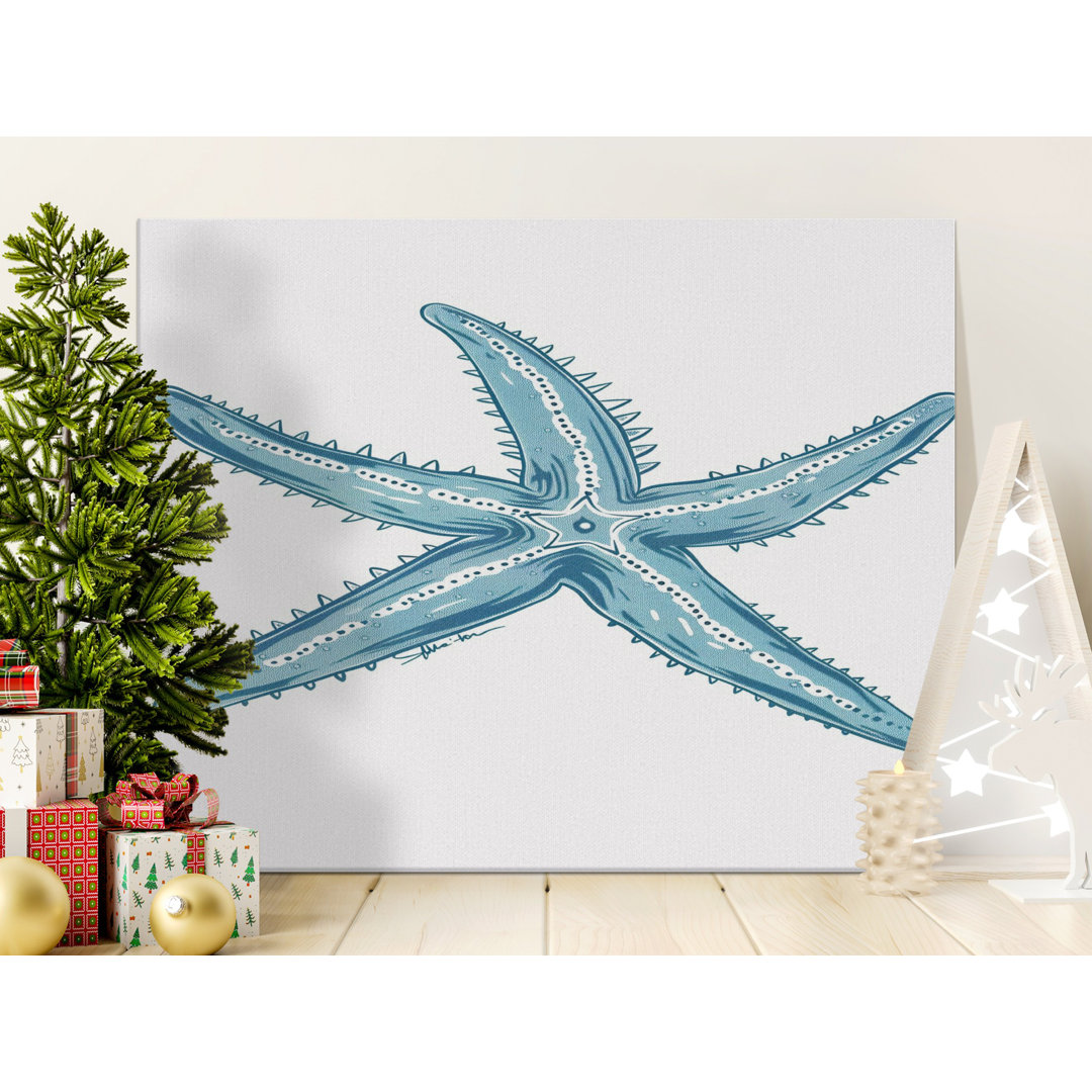 Vintage Blue Starfish Ocean Canvas Print