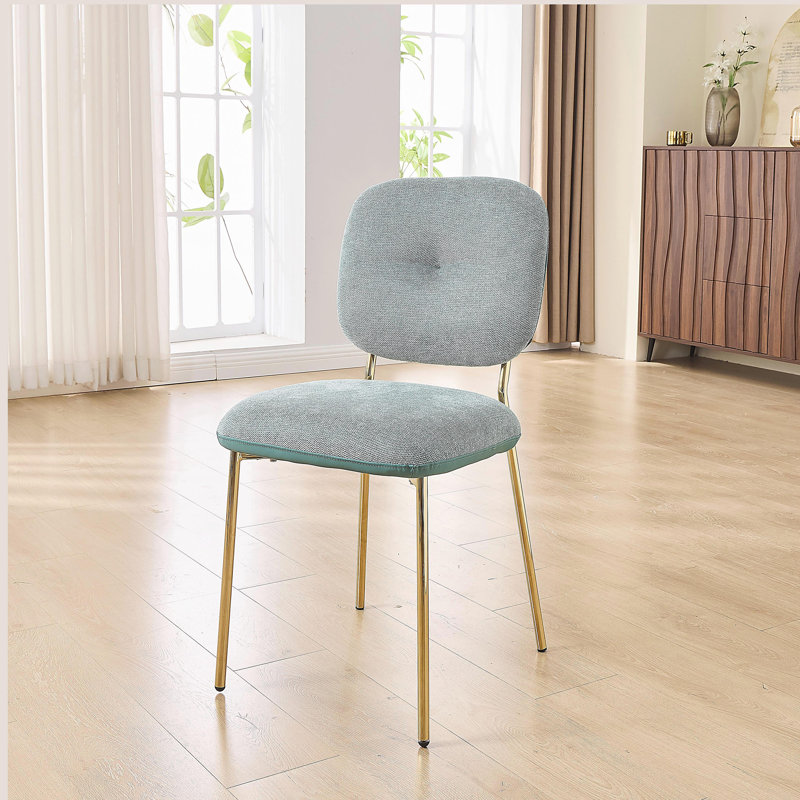 Ensemble de 2 chaises d'appoint modernes avec pieds en métal, Doré, Doré