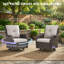 Ensemble de meubles de patio 5 pièces, meubles d'extérieur en osier avec chaises pivotantes et repose-pieds, ensembles de conversation modernes en rotin pour jardin, terrasse, porche, balcons, pelouses-216079173-216079192