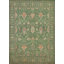 Tapis vert teint à la main kazak à teinture végétale 8 x 10