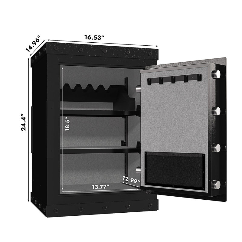 Three-Lock Safe, 14.96" H x 24.4" W x 16.53" D