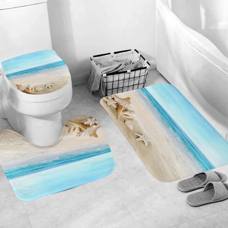 Ensemble de rideau de douche 4 pièces Summer Beach