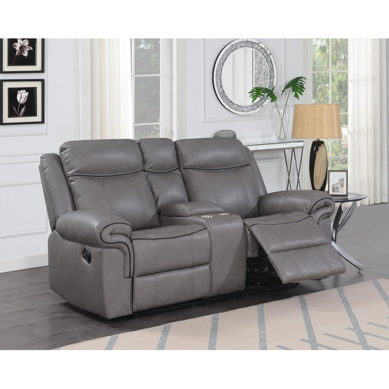 Upholstered Home Theater Seating with Cup Holder