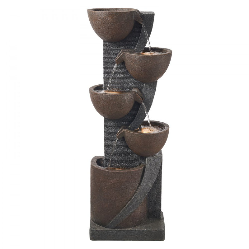 Weather Resistant Floor Fountain with Lights