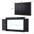 Black TV Cover Wall Cabinet With Folding Doors And Solid Frame