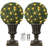 16” Artificial Plant Topiary Ball, Pre-Lit Artificial Topiary Plant With Lights, Timer And Remote Control, Artificial Outdoor Porch Trees With Gold Urn Base For Outdoor Indoor,Gold-298897315