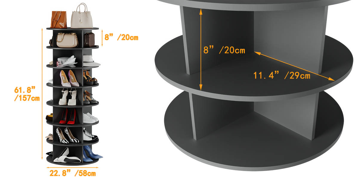 7 Tier Rotating Shoe Rack Tower