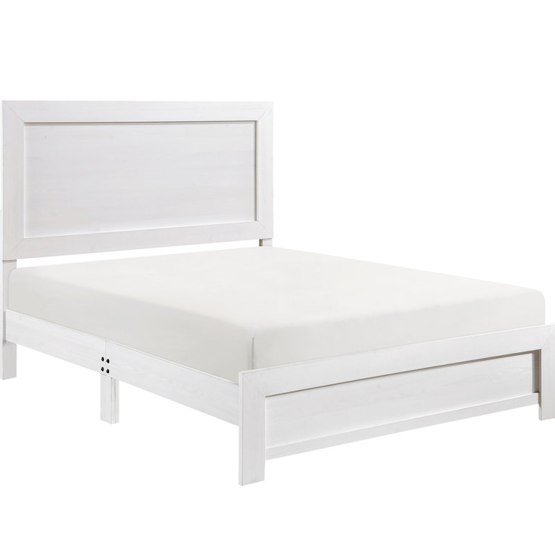 Lit double avec placage blanc, chambre à coucher, tête de lit, rails et sommier pour une chambre à coucher paisible et reposante en blanc, sommeil réparateur