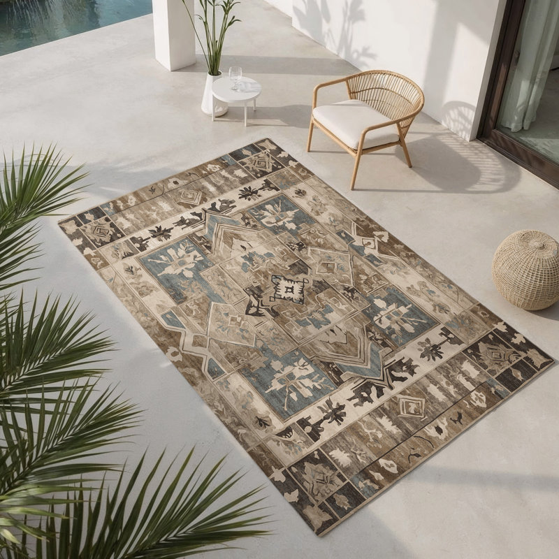 Tapis intérieur et extérieur Ethereal Heirloom, Rectangulaire 2 pi x 3 pi