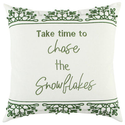 Embroidered Cotton Throw Pillow
