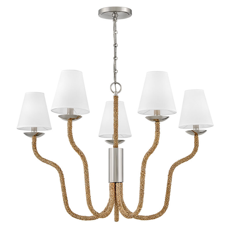 Lustre moyen Hinkley Harwich, 5 lumières, H 22,5 po x l 36 po x P 36 po