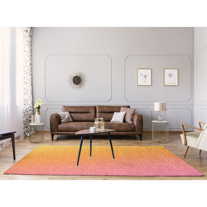 Tapis jaune/doré dégradé, Rectangle 9 pi x 12 pi