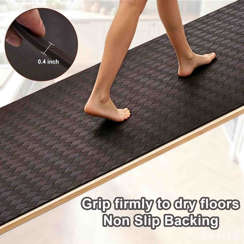Tapis de cuisine coussinés anti-fatigue, Brun