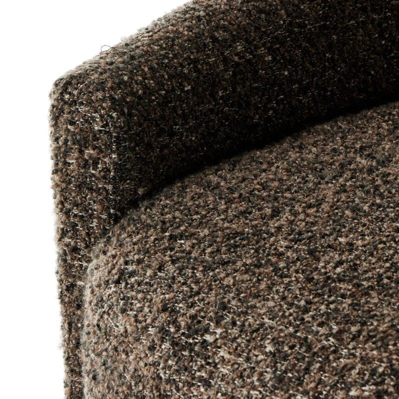 Chloe Curved 62" Round Arm Loveseat, Ivan Granite Boucle