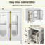Meuble-lavabo de salle de bain avec 2 portes à fermeture douce et 3 tiroirs-797870312