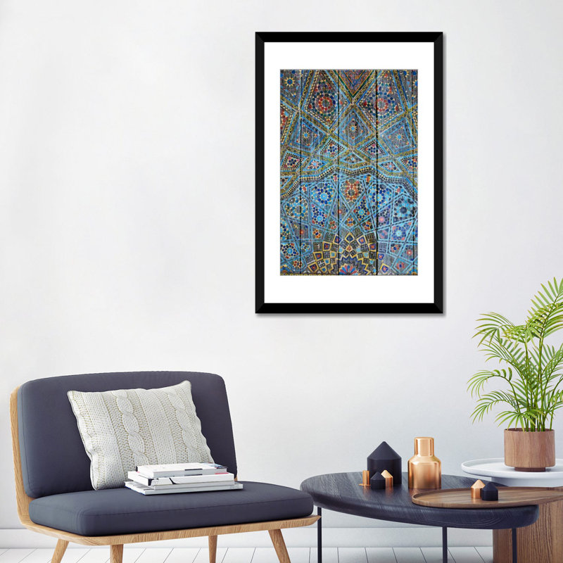 « mosaic », impression sur toile, Papier d'art encadré noir, Blanc, H 24 po x l 16 po x P 1 po