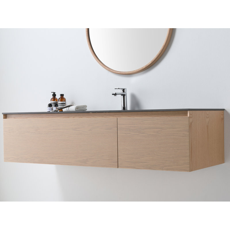 Oslo 60'' W Single Vanity, Whitewash Oak