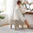 Modern Boucle Upholstered Ottoman, Shoe Changing Stool, Makeup Stool-1297430202