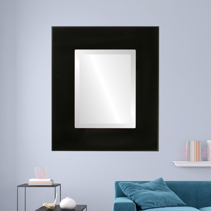 Mahika Rectangle Mirror, Matte Black, 37" x 31"