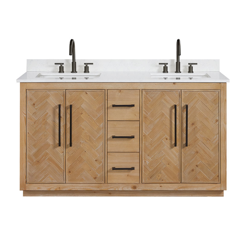 Ensemble de meuble-lavabo double avec plateau Eris 60