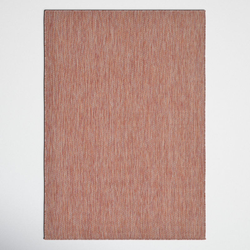 Avaughn Indoor/Outdoor Area Rug, Rectangle 7'1" x 10', Rust Red