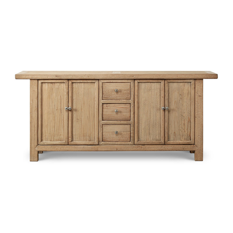 77“ Long Three Drawers Sideboard Weathered Natural