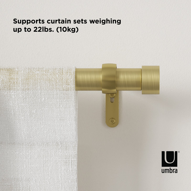 Nickel 180" Adjustable Curtain Rod with Finials