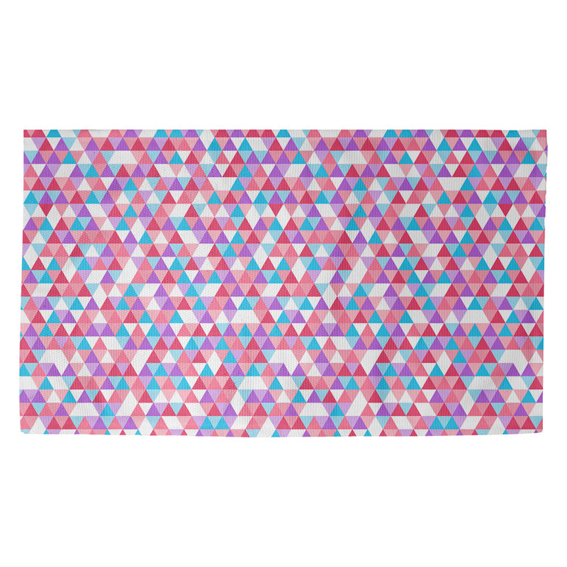Tapis mauve à motif de triangles Avicia, Rectangle 5 pi 3 po x 7 pi 2 po