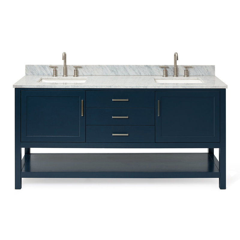 Bayhill 73 in. Double Vanity, Rectangle, Midnight Blue, 73"