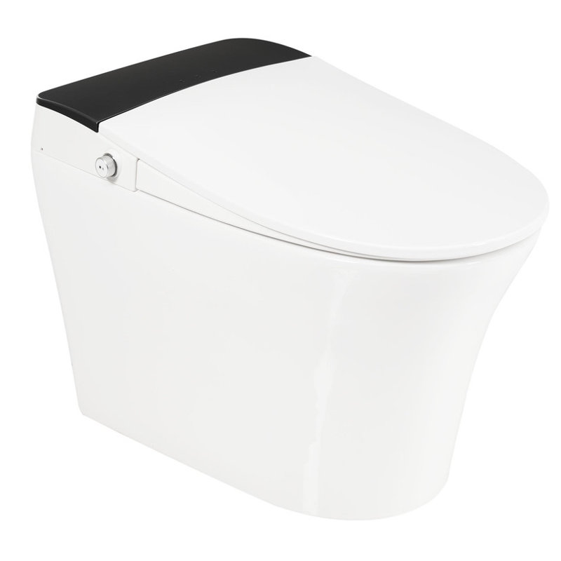 Advanced Smart Toilet | One-Piece Tankless Design, Adjustable Heated Seat, Auto Flush, Foot Sensor Activation, Blue Night Light, Knob Control, Power Outage Flush
