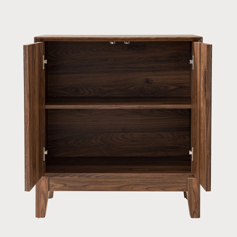Armoire de rangement Mid-Century moderne avec portes et tablettes, Walnut